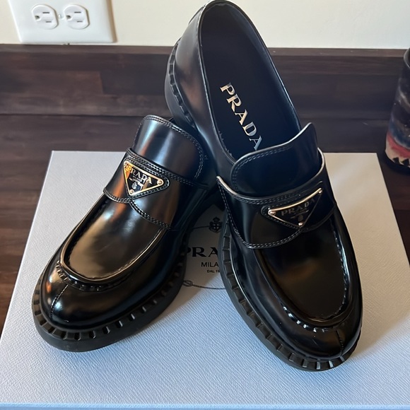 Prada brushed leather loafers. - Picture 2 of 8